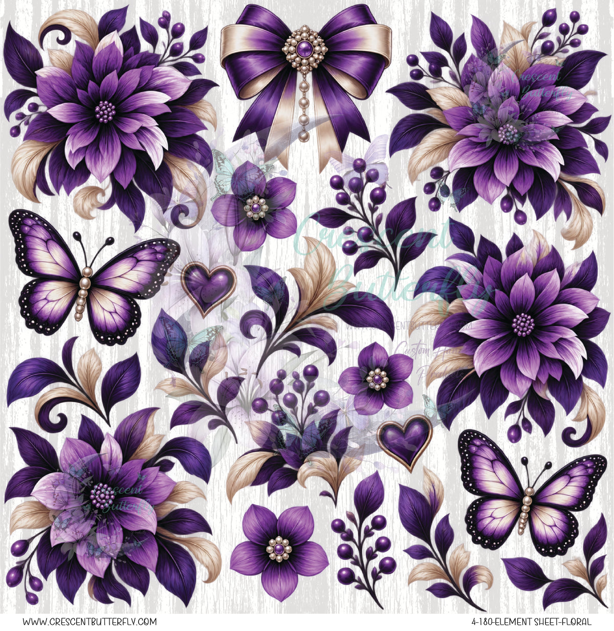 4-180-Element Sheet-Floral UV DTF