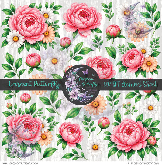 4-190-Element Sheet-Floral UV DTF