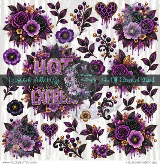 4-192-Element Sheet-Floral UV DTF