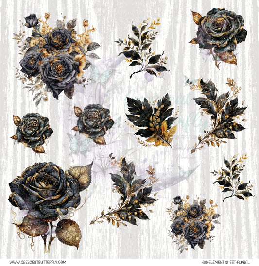 400-Element Sheet-Floral UV DTF