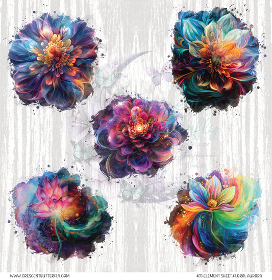 405-Element Sheet-Floral Aurora UV DTF