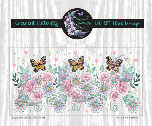 406-16oz Wrap-Floral UV DTF
