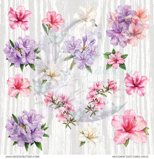 406-Element Sheet-Floral Azalea UV DTF