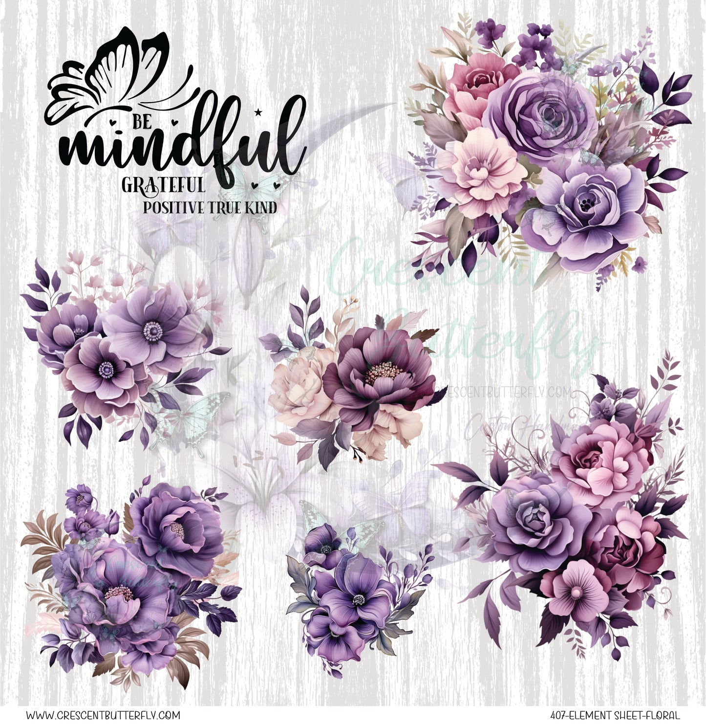 407-Element Sheet-Floral UV DTF