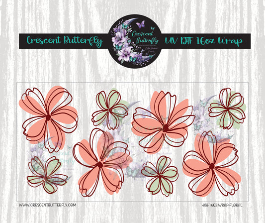 408-16oz Wrap-Floral UV DTF