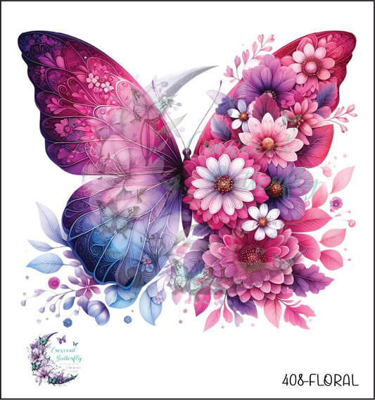 408-Floral UV DTF Decal