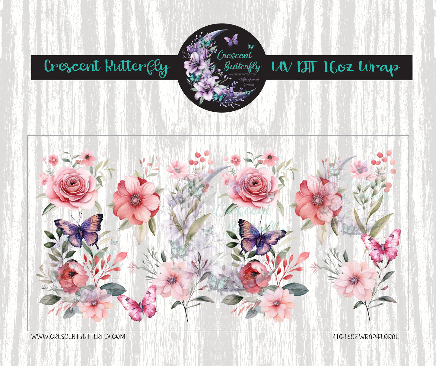 410-16oz Wrap-Floral UV DTF