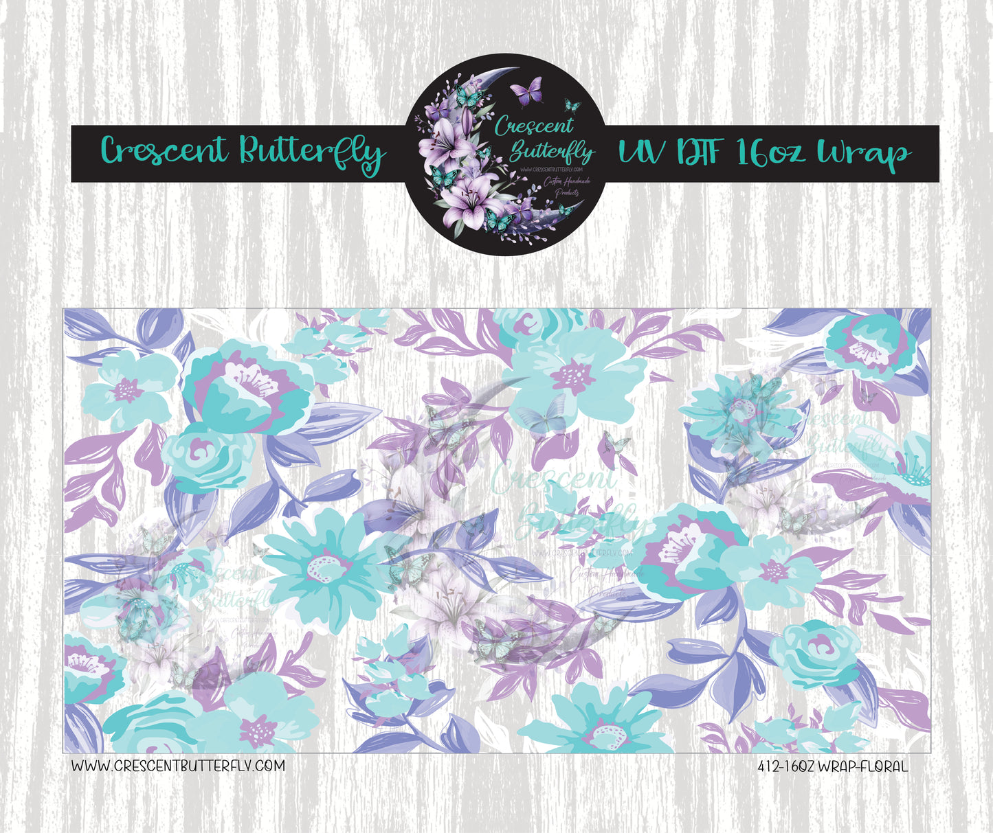 412-16oz Wrap-Floral UV DTF