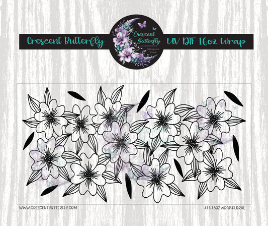 413-16oz Wrap-Floral UV DTF
