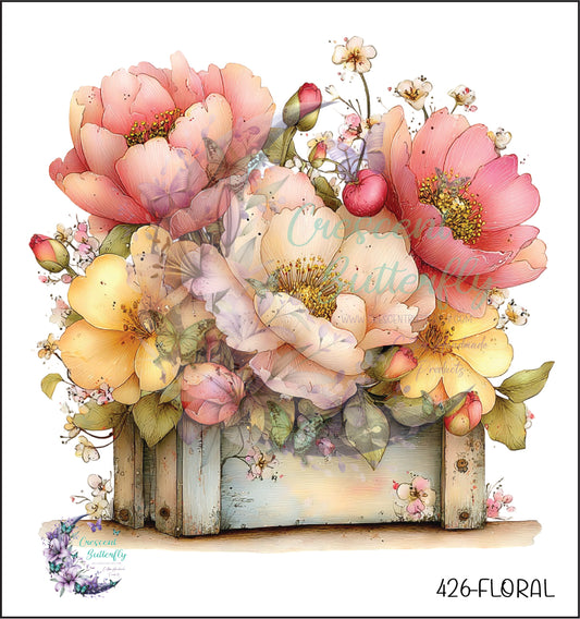 426-Floral UV DTF Decal