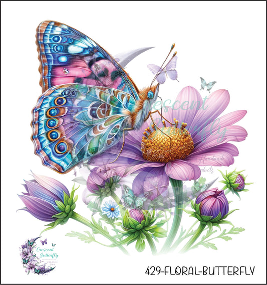 429-Floral-Butterfly UV DTF Decal