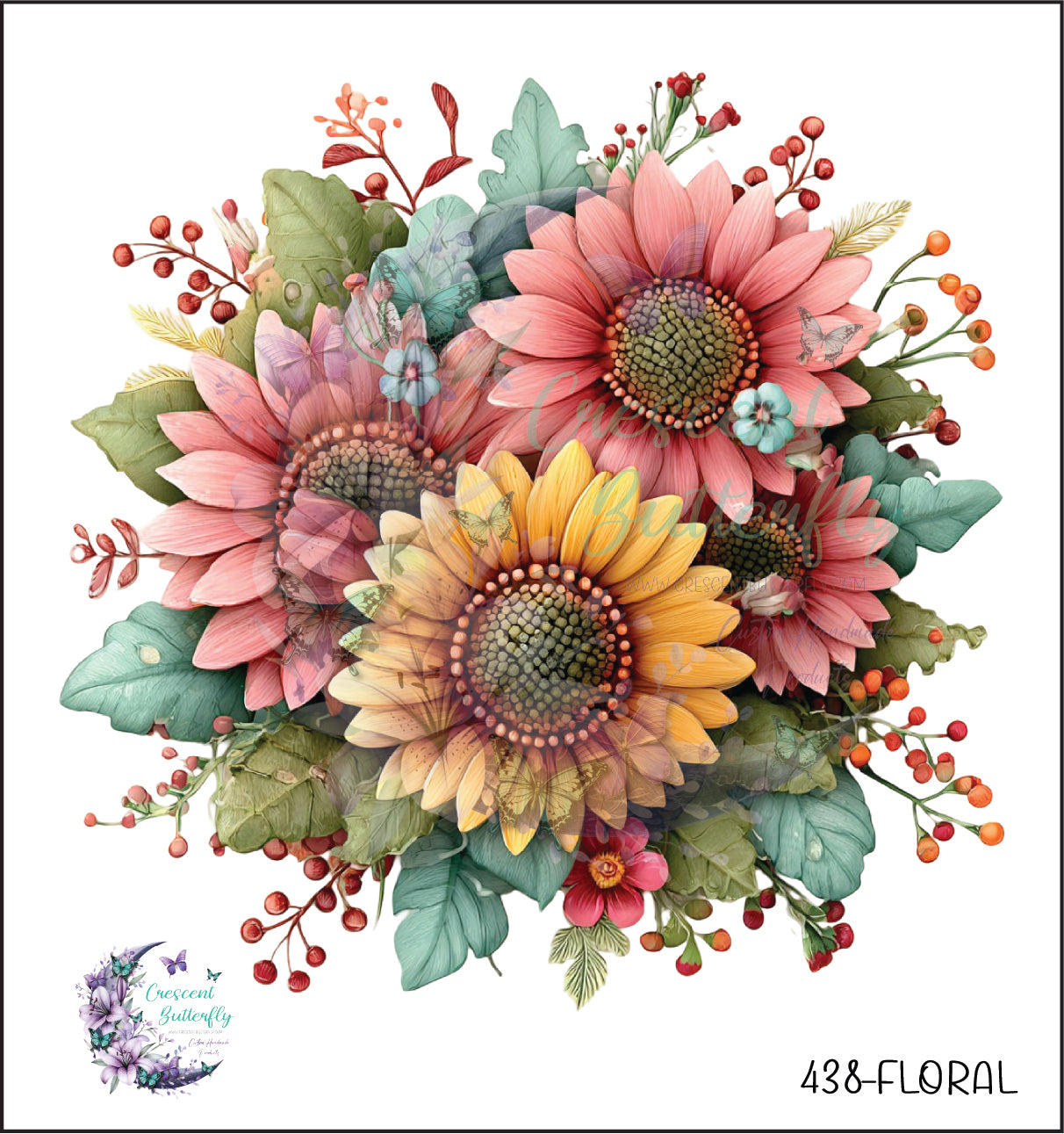 438-Floral UV DTF Decal
