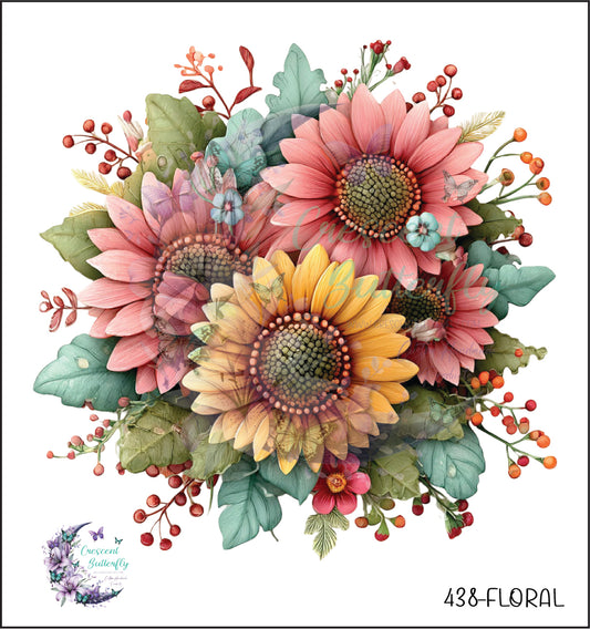 438-Floral UV DTF Decal