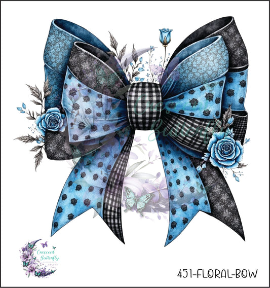 451-Floral-Bow UV DTF Decal