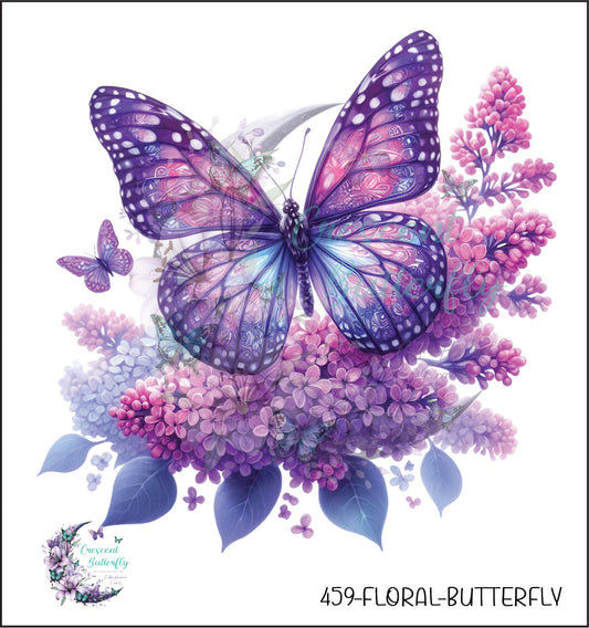 459-Floral-Butterfly UV DTF Decal