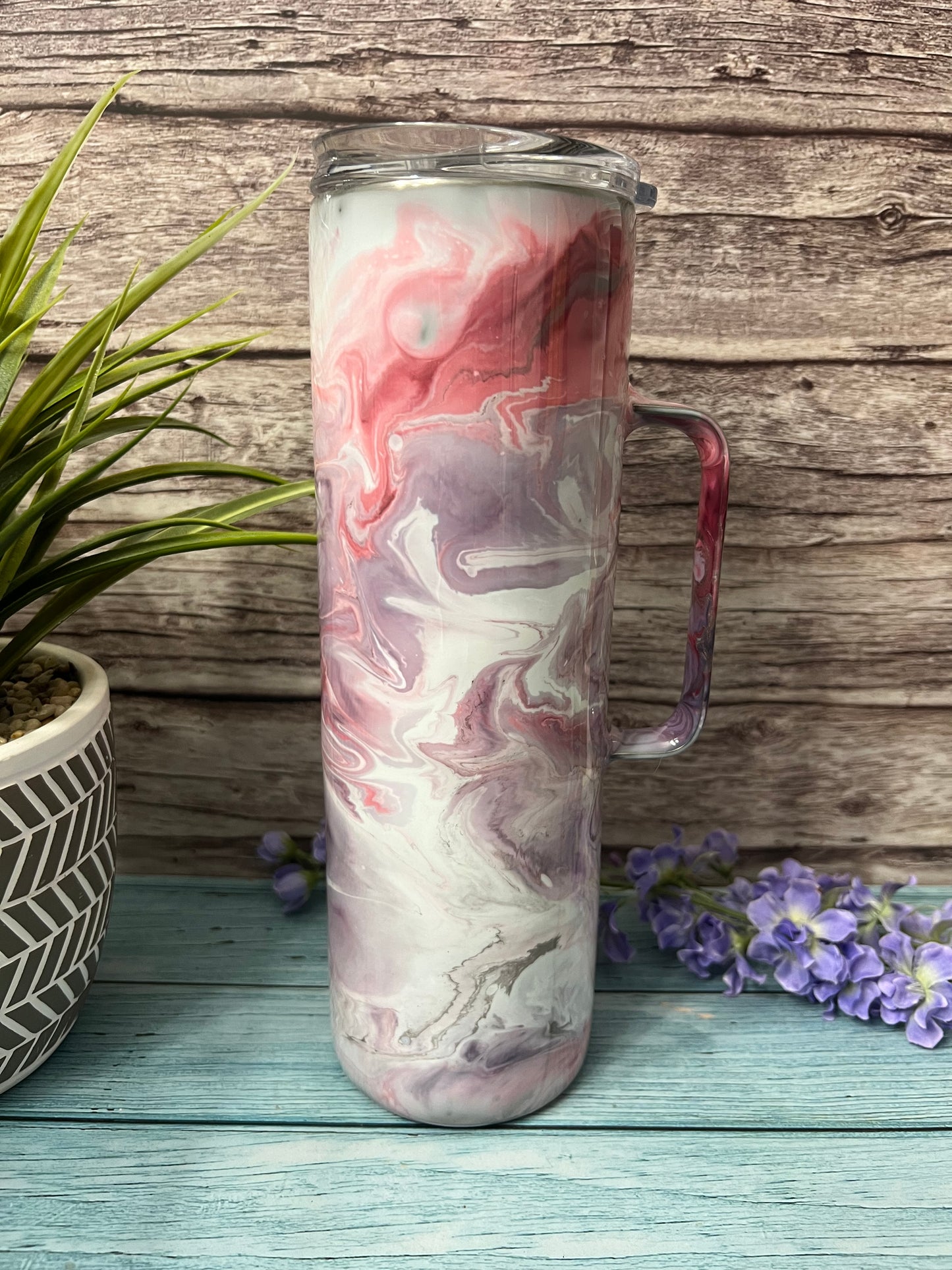 RTS #57 -30oz Skinny Hoggdle Tumbler-Eggplant Marble Pre Made-RTS