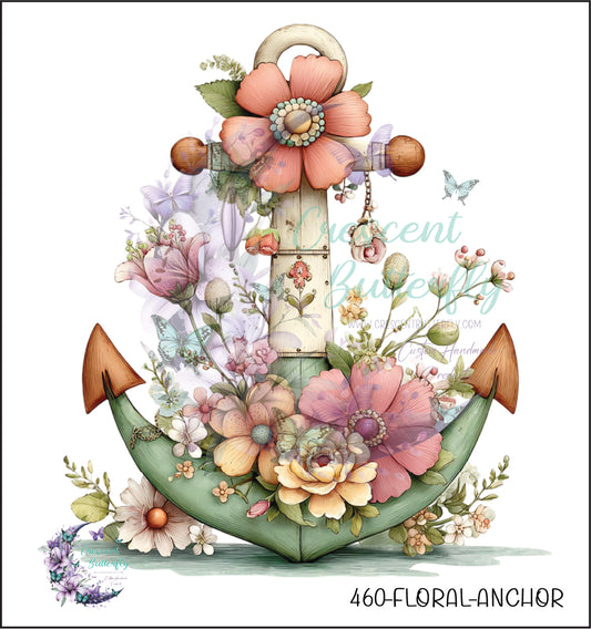 460-Floral-Anchor UV DTF Decal