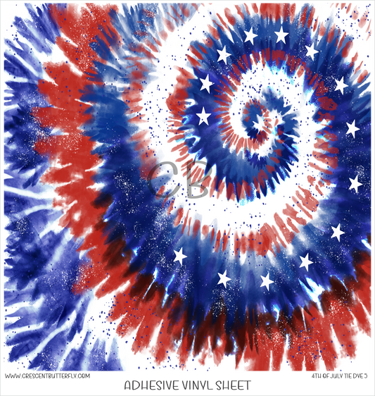 4th Of July Tie Dye Printed Vinyl Sheet/Wrap