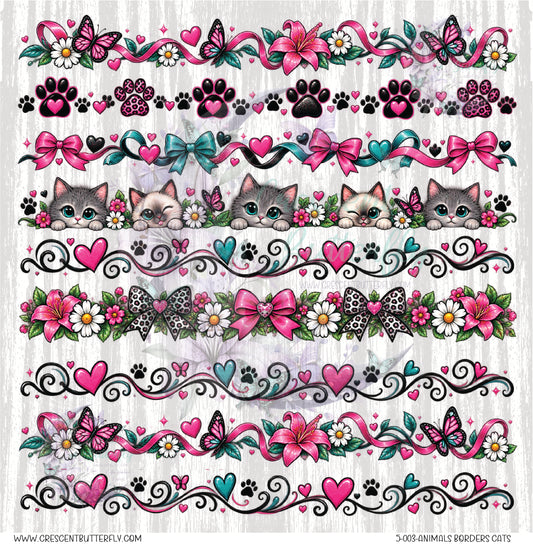 5-003-Animals Borders Cats 10x10 UV DTF Sheet