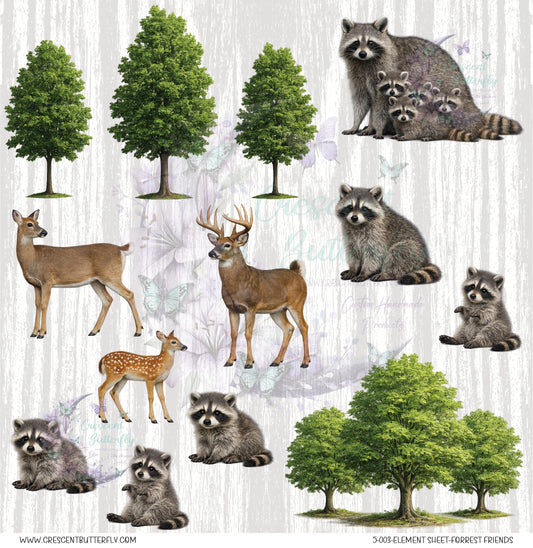 5-003-Element Sheet-Forrest Friends UV DTF