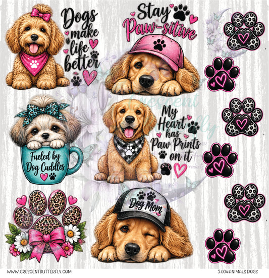 5-004-Animals Dogs 10x10 UV DTF Sheet