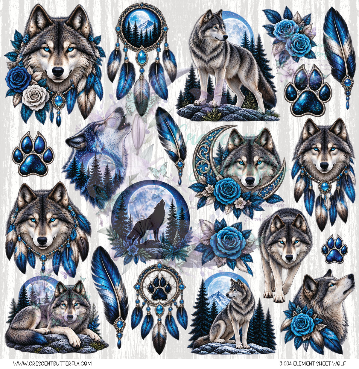 5-004-Element Sheet-Wolf UV DTF