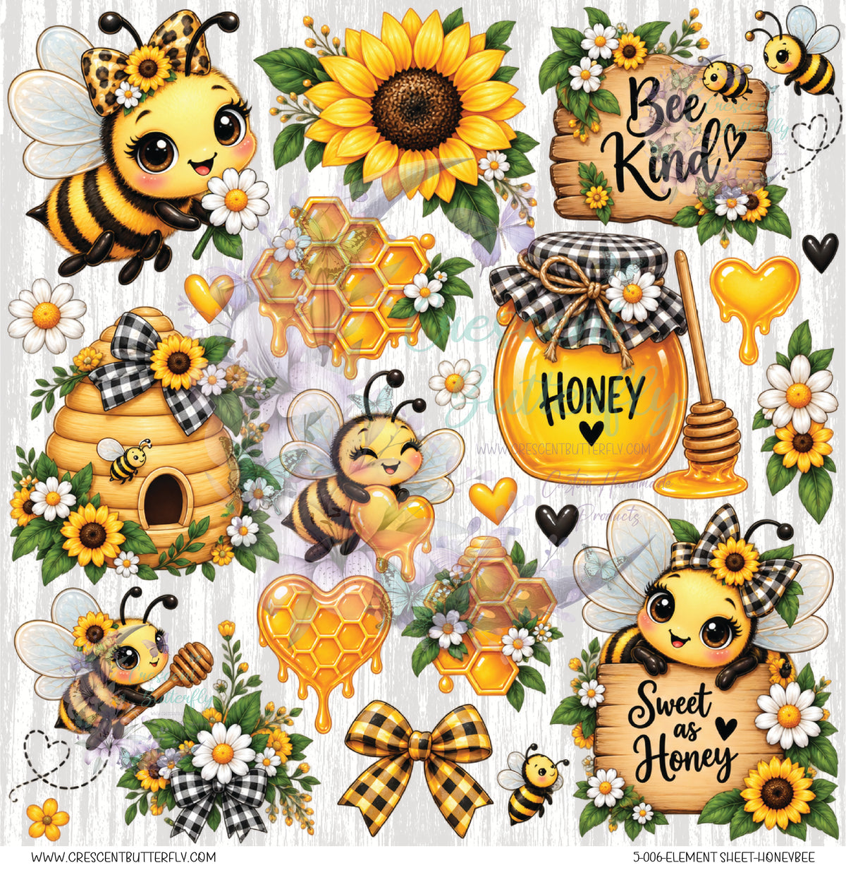 5-006-Element Sheet-Honeybee UV DTF