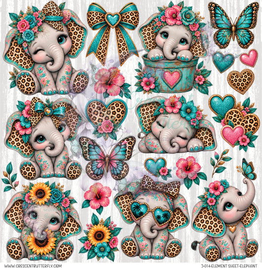 5-014-Element Sheet-Elephant UV DTF