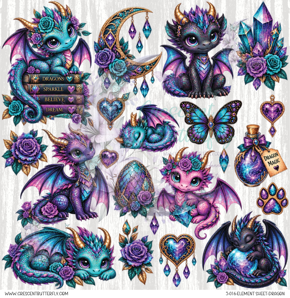 5-016-Element Sheet-Dragon UV DTF