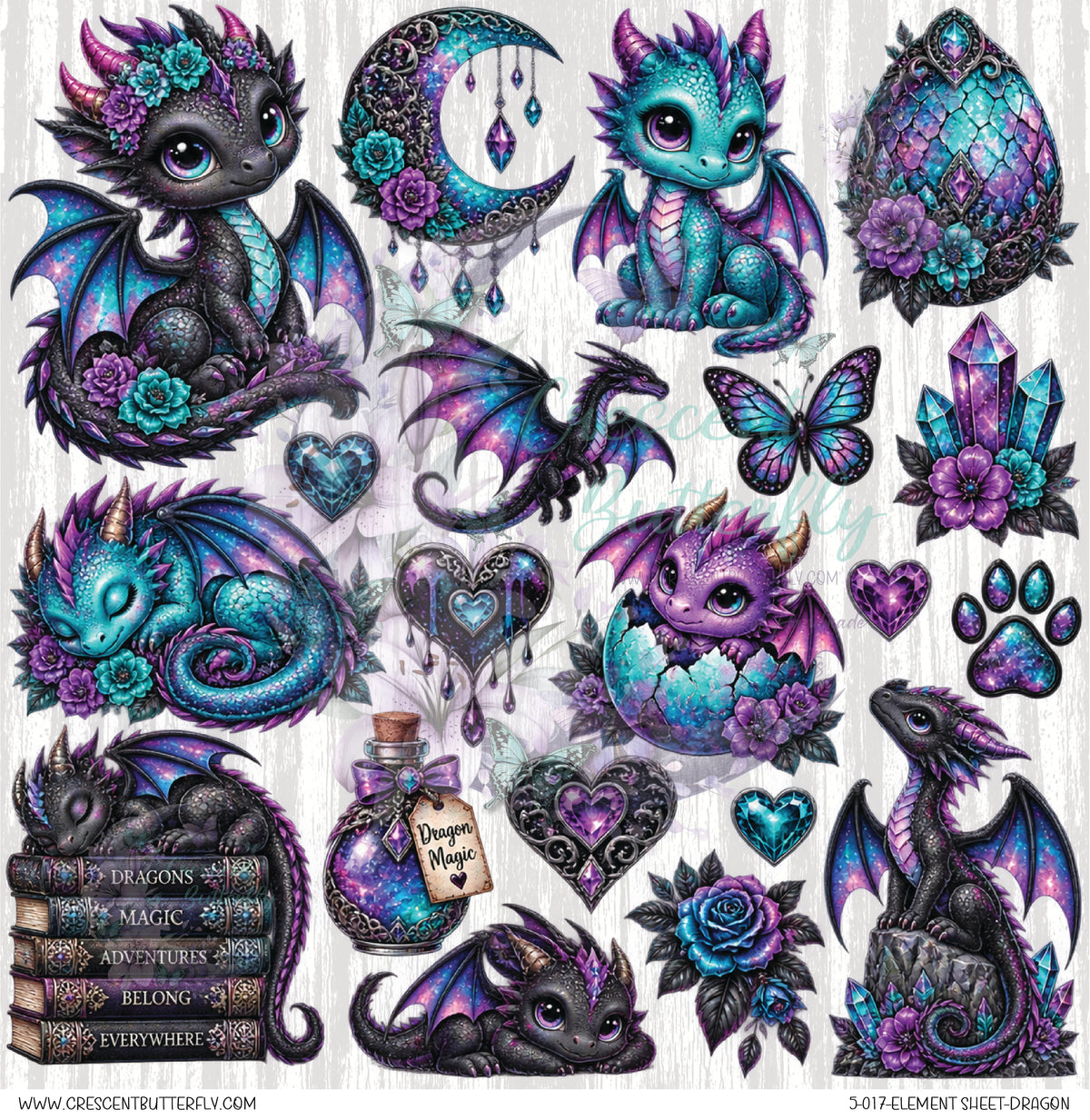 5-017-Element Sheet-Dragon UV DTF
