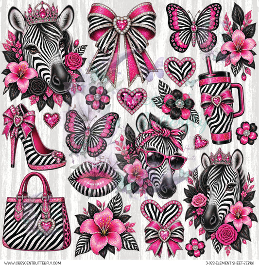 5-022-Element Sheet-Zebra UV DTF