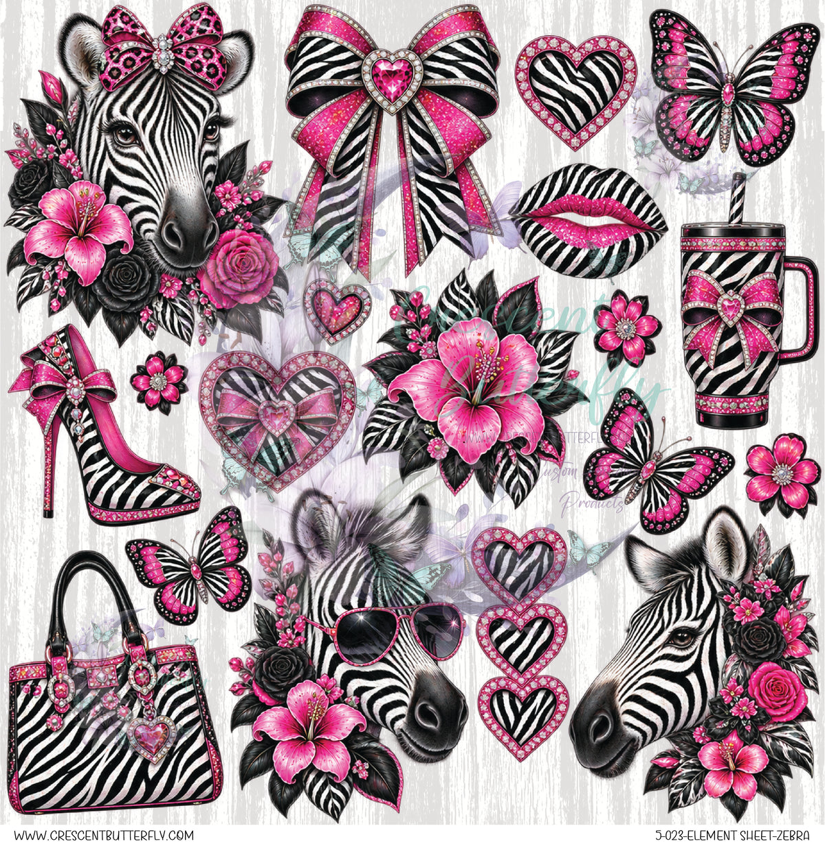 5-023-Element Sheet-Zebra UV DTF