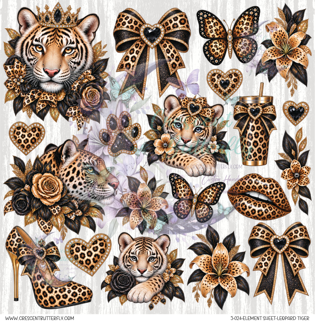 5-024-Element Sheet-Leopard Tiger UV DTF