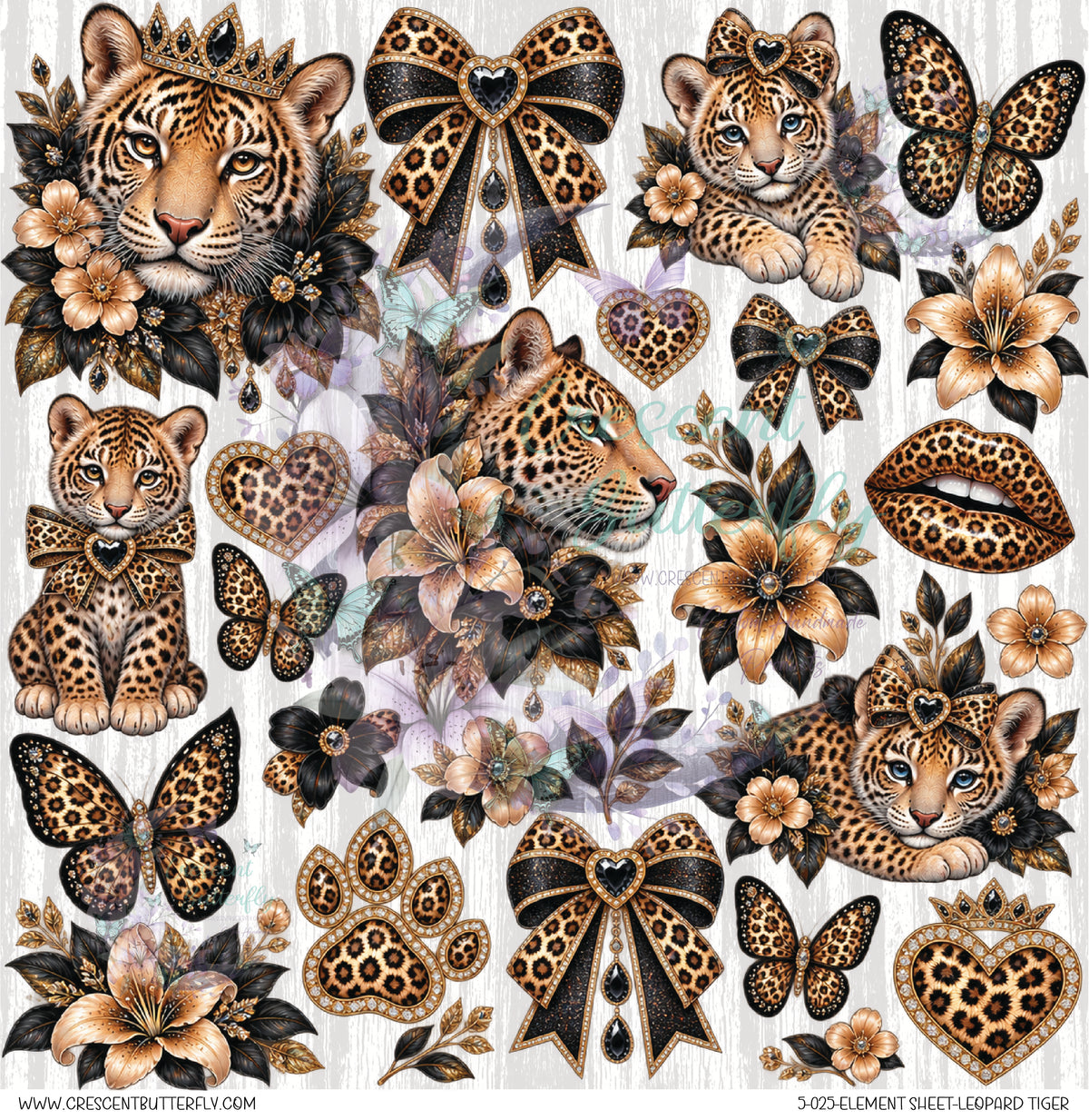 5-025-Element Sheet-Leopard Tiger UV DTF