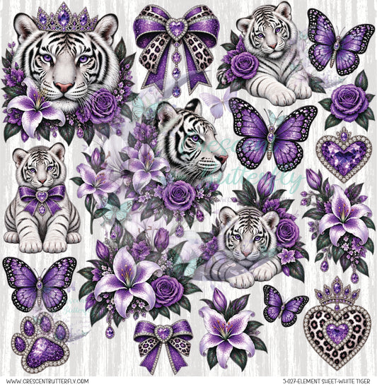 5-027-Element Sheet-White Tiger UV DTF