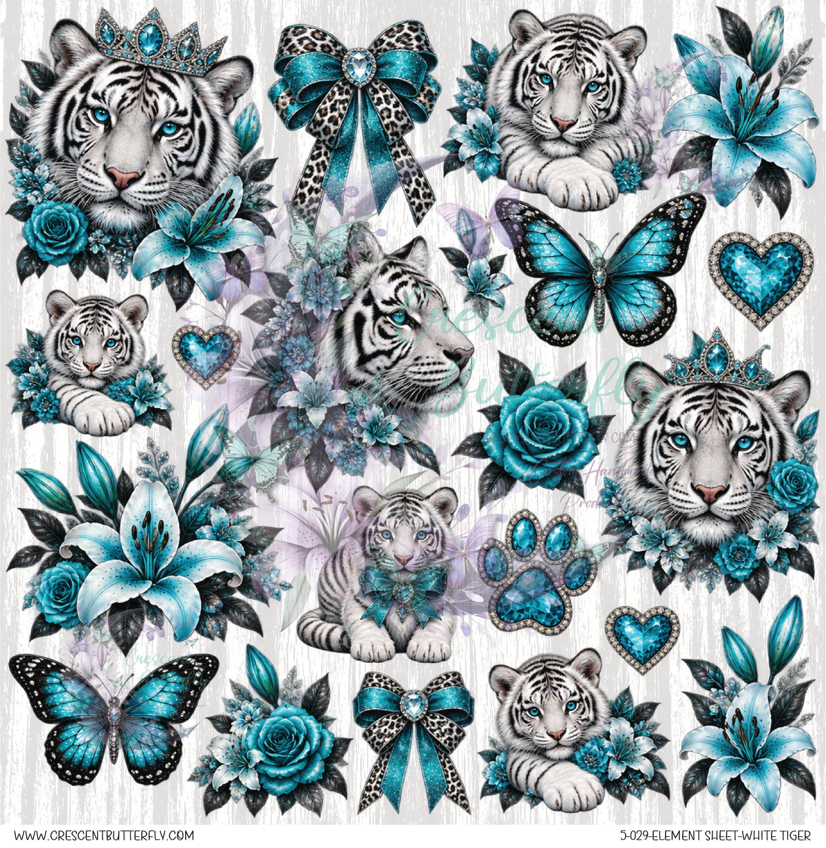 5-029-Element Sheet-White Tiger UV DTF