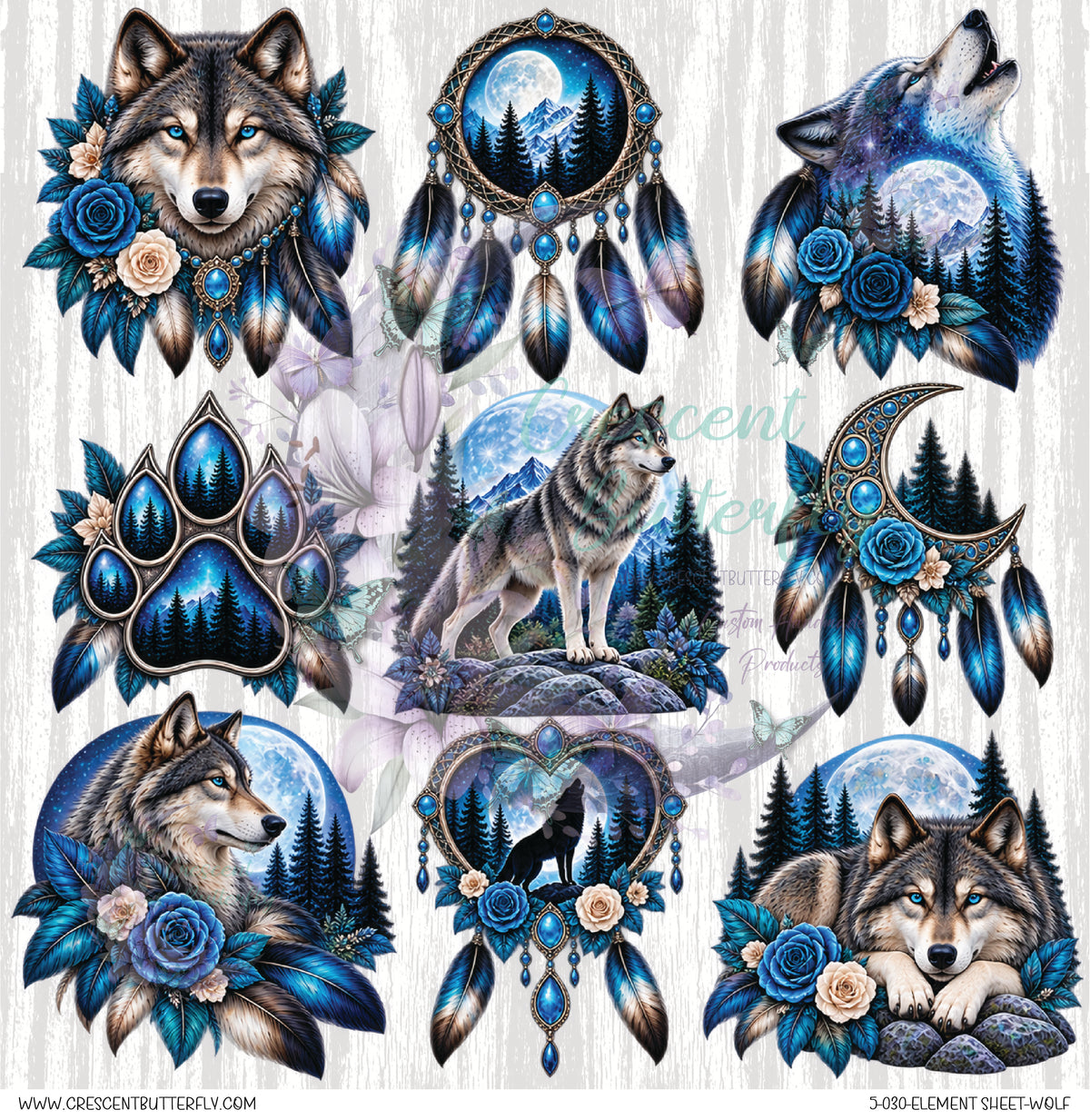5-030-Element Sheet-Wolf UV DTF