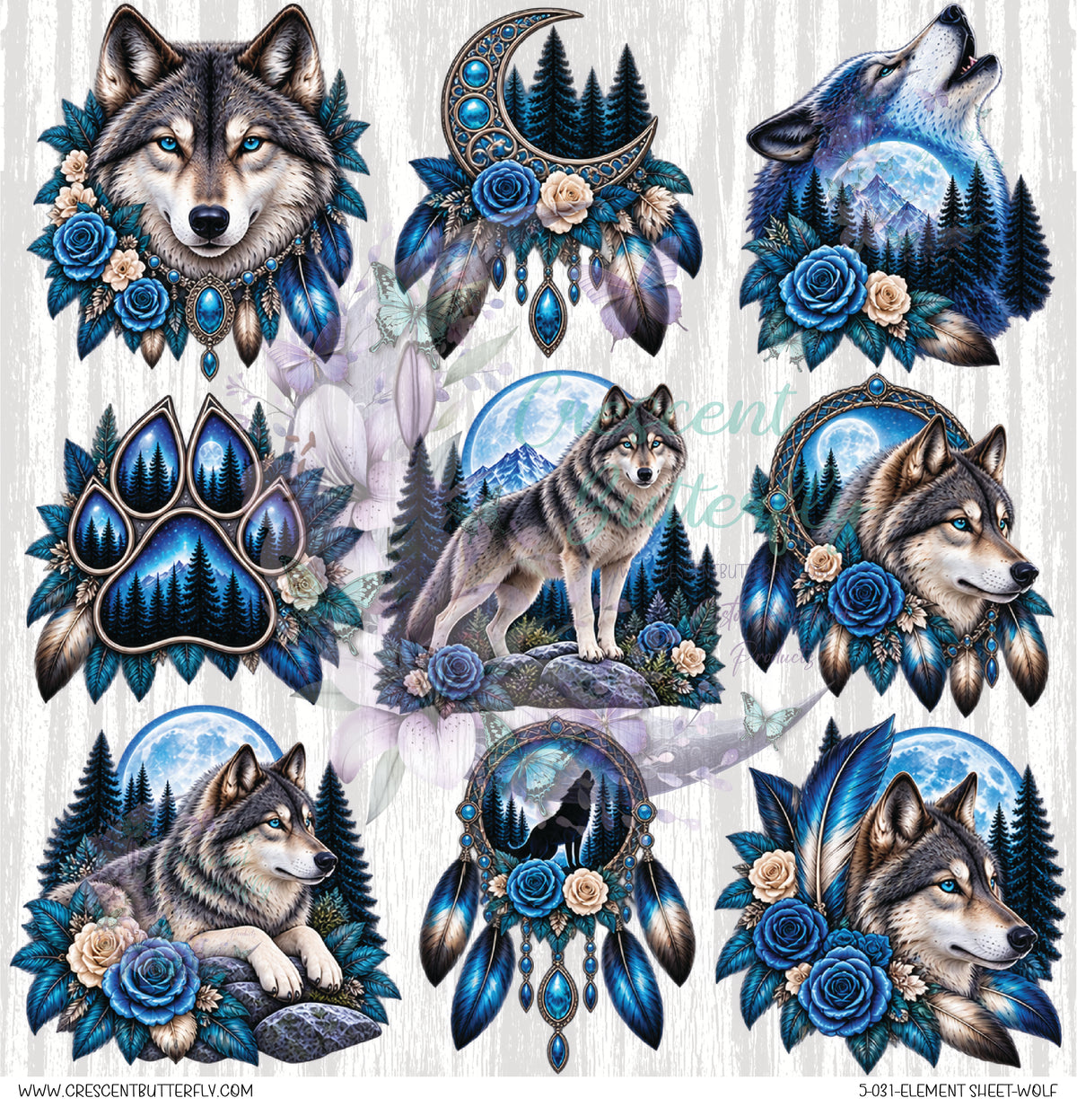 5-031-Element Sheet-Wolf UV DTF