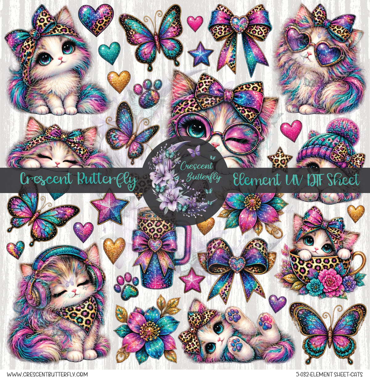 5-032-Element Sheet-Cats UV DTF