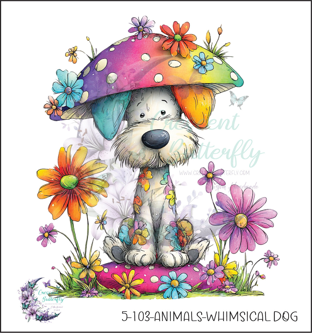 5-103-Animals-Whimsical Dog UV DTF Decal