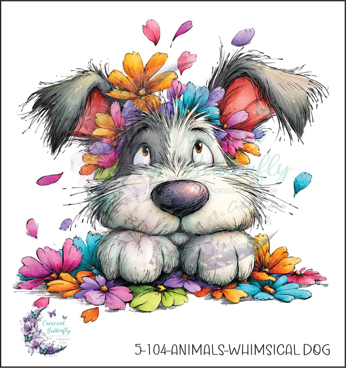 5-104-Animals-Whimsical Dog UV DTF Decal