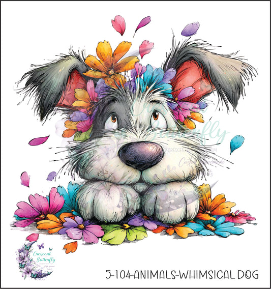 5-104-Animals-Whimsical Dog UV DTF Decal