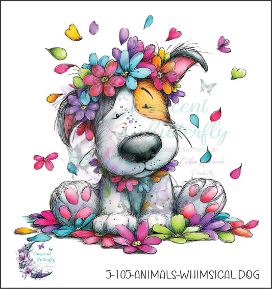 5-105-Animals-Whimsical Dog UV DTF Decal