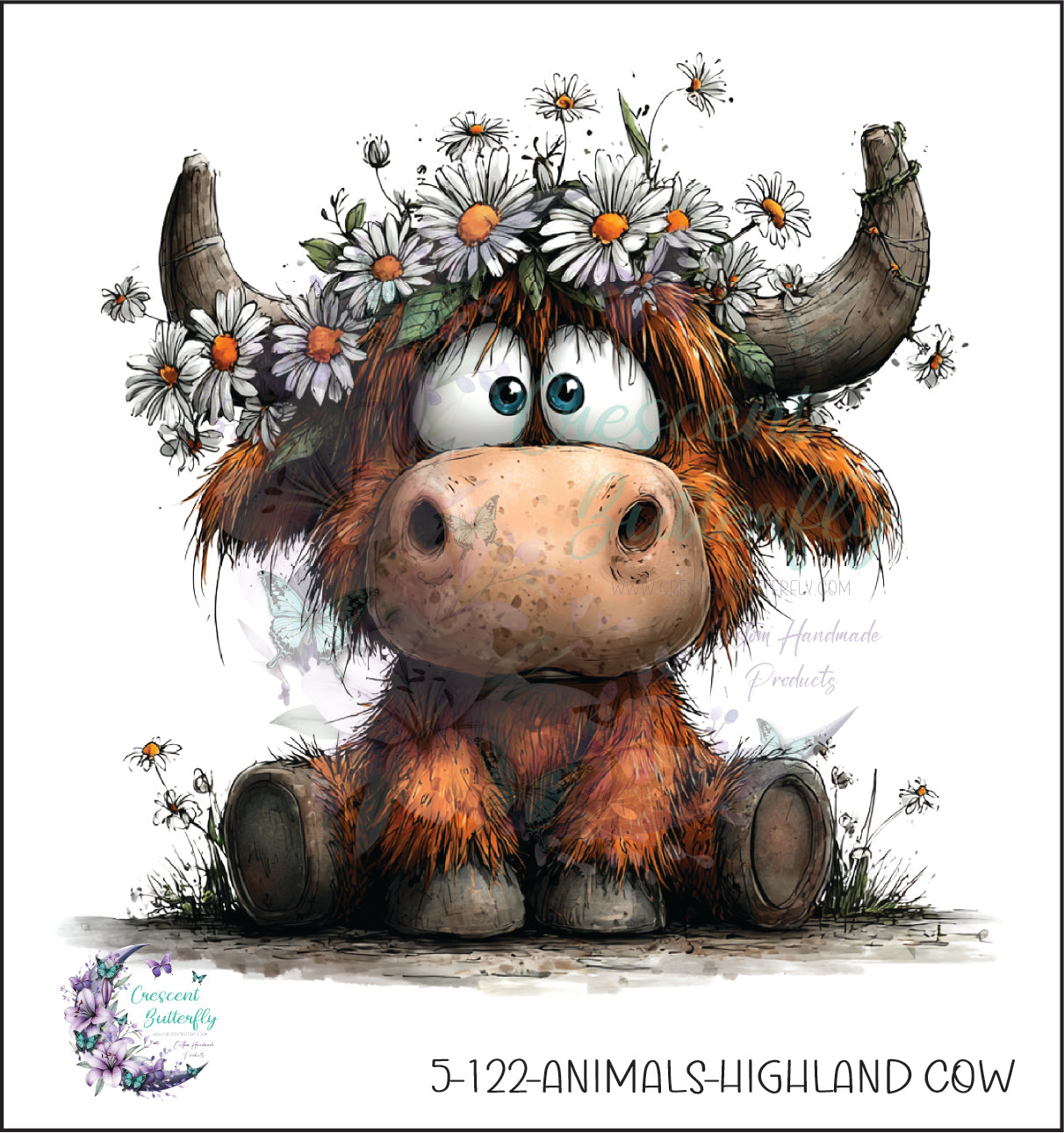 5-122-Animals-Highland Cow UV DTF Decal