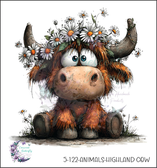 5-122-Animals-Highland Cow UV DTF Decal