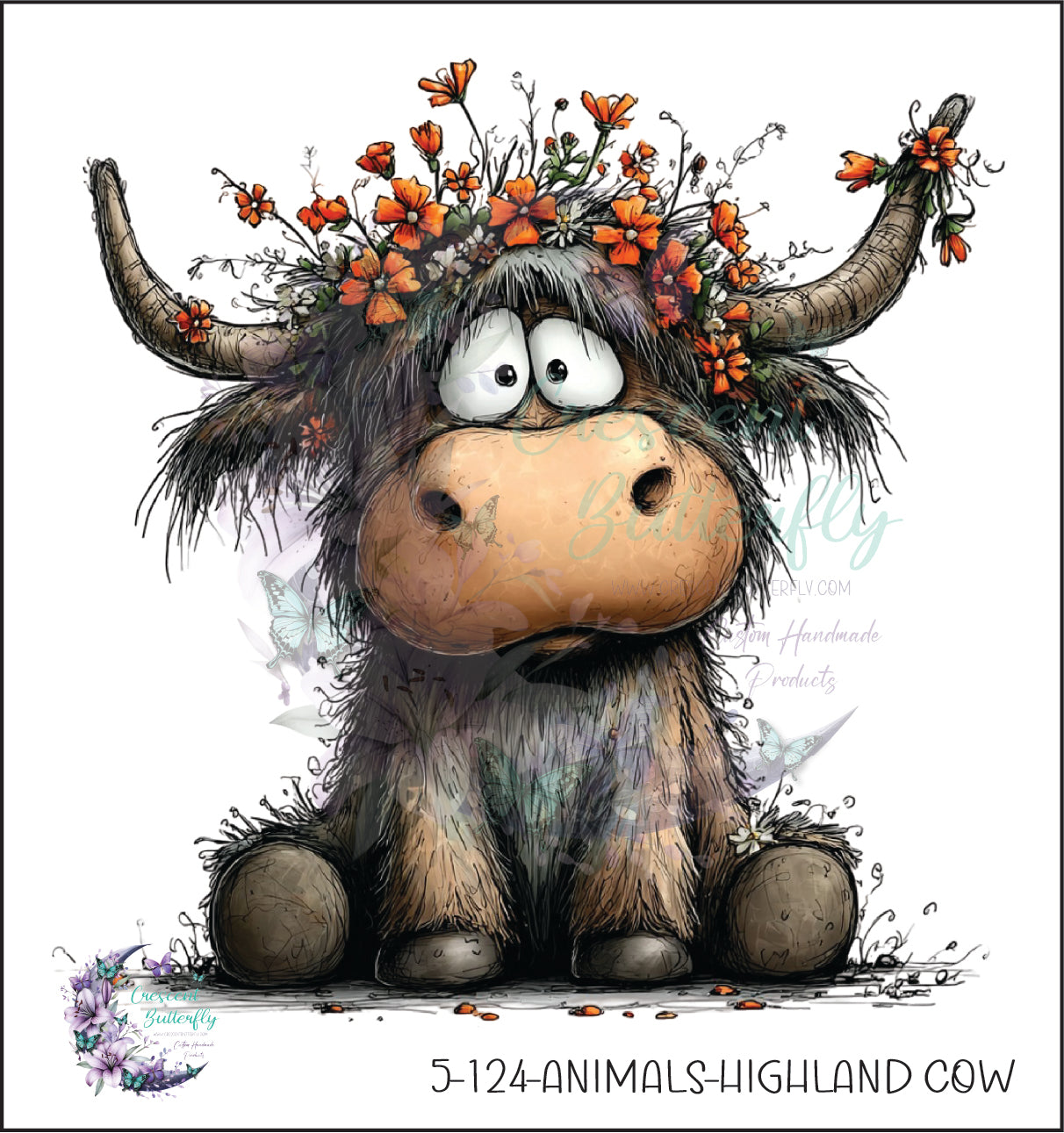 5-124-Animals-Highland Cow UV DTF Decal