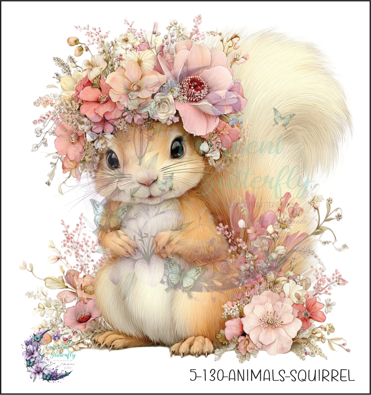 5-130-Animals-Squirrel UV DTF Decal