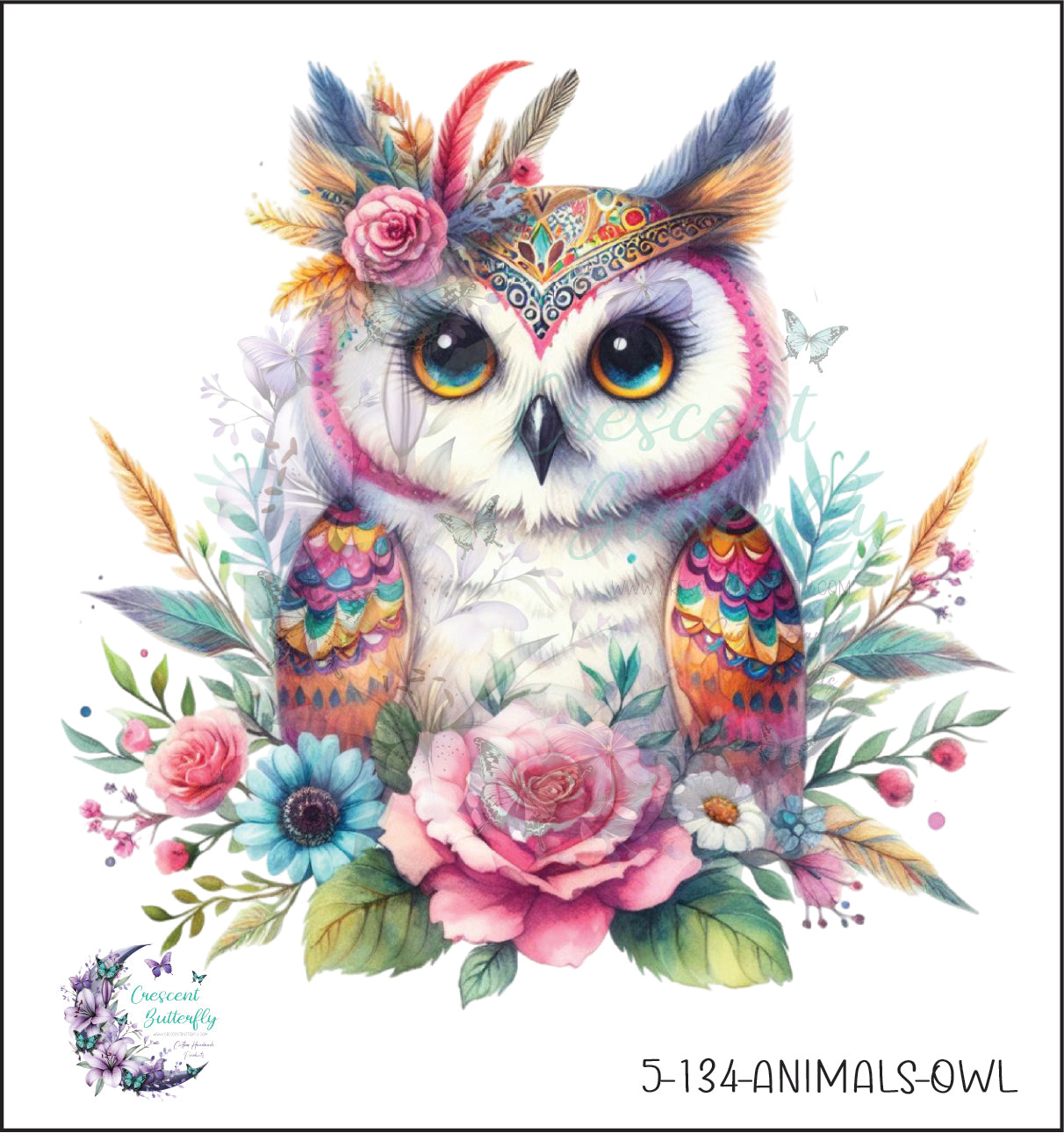 5-134-Animals-Owl UV DTF Decal