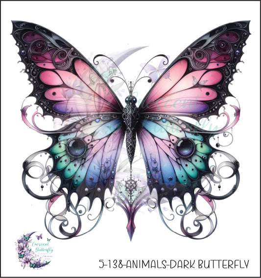 5-138-Animals-Dark Butterfly UV DTF Decal
