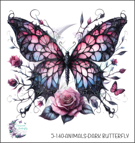 5-140-Animals-Dark Butterfly UV DTF Decal